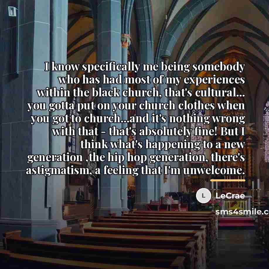 “I know specifically me being somebody who has had most…” quote by LeCrae