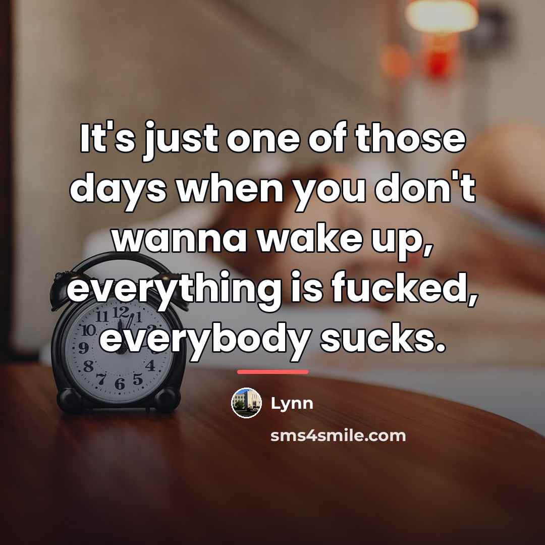 “It's just one of those days when you don't wanna…” quote by Lynn