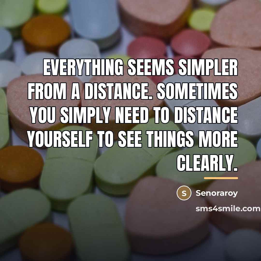 “Everything seems simpler from a distance. Sometimes you simply need…” quote by Senoraroy