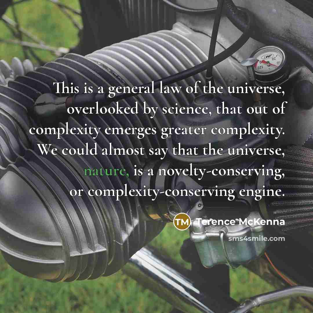 “This is a general law of the universe, overlooked by…” quote by Terence McKenna