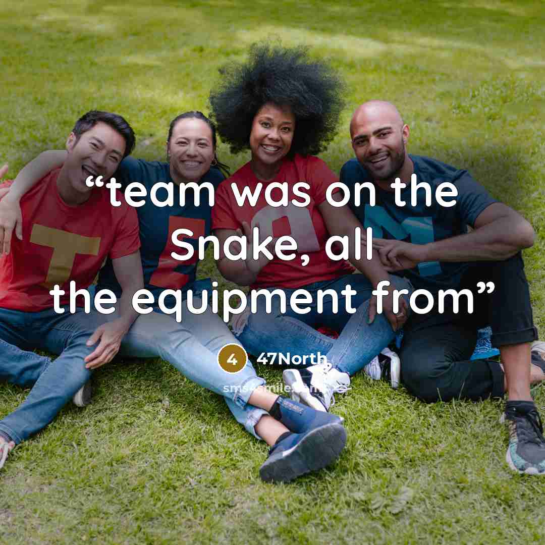 “team was on the Snake, all the equipment from” quote by 47North