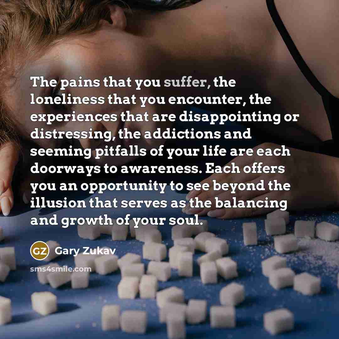 “The pains that you suffer, the loneliness that you encounter,…” quote by Gary Zukav