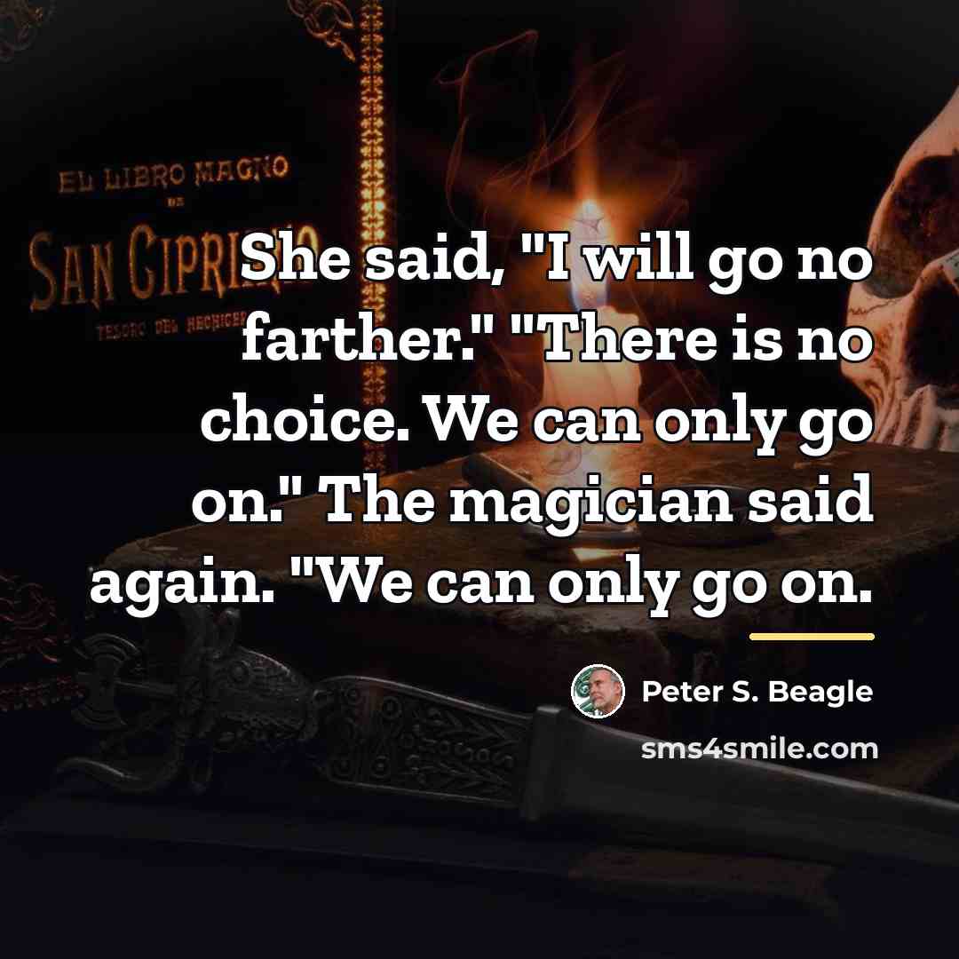 “She said, "I will go no farther." "There is no…” quote by Peter S. Beagle