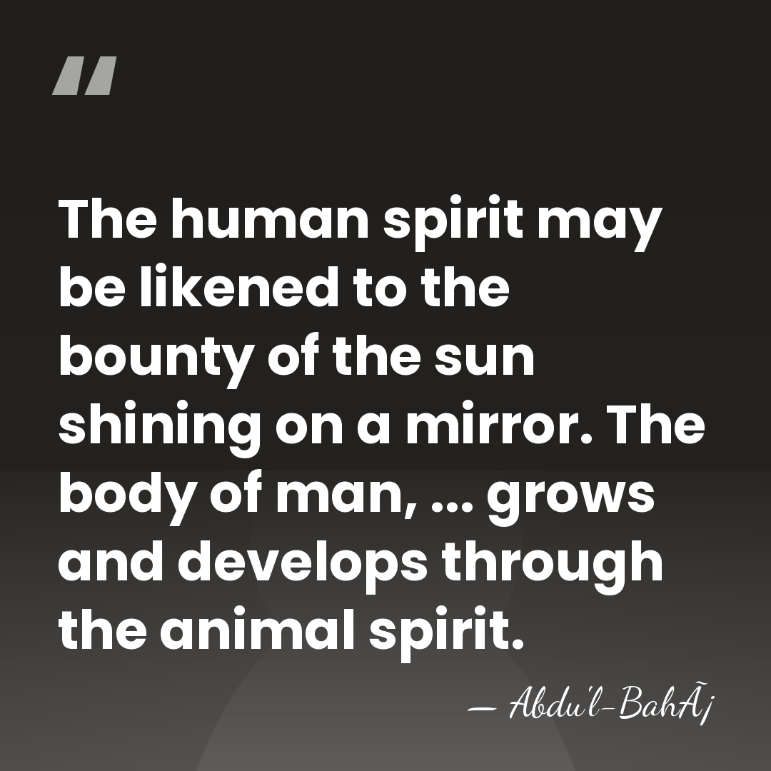 The human spirit may be likened to the bounty of the sun&hellip; - Abdu'l-BahÃ¡