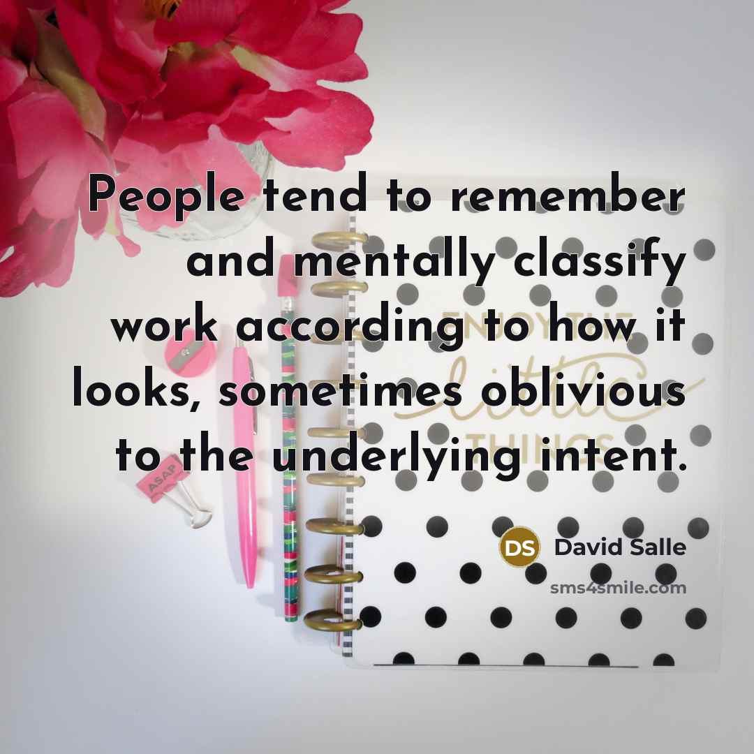 “People tend to remember and mentally classify work according to…” quote by David Salle