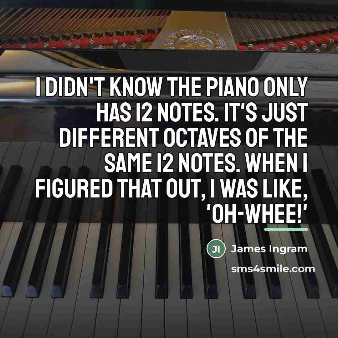“I didn't know the piano only has 12 notes. It's…” quote by James Ingram