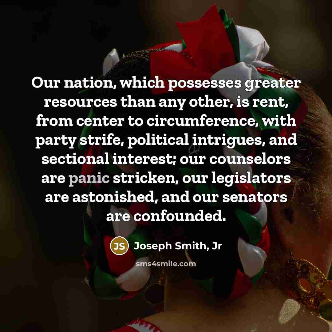 “Our nation, which possesses greater resources than any other, is…” quote by Joseph Smith, Jr