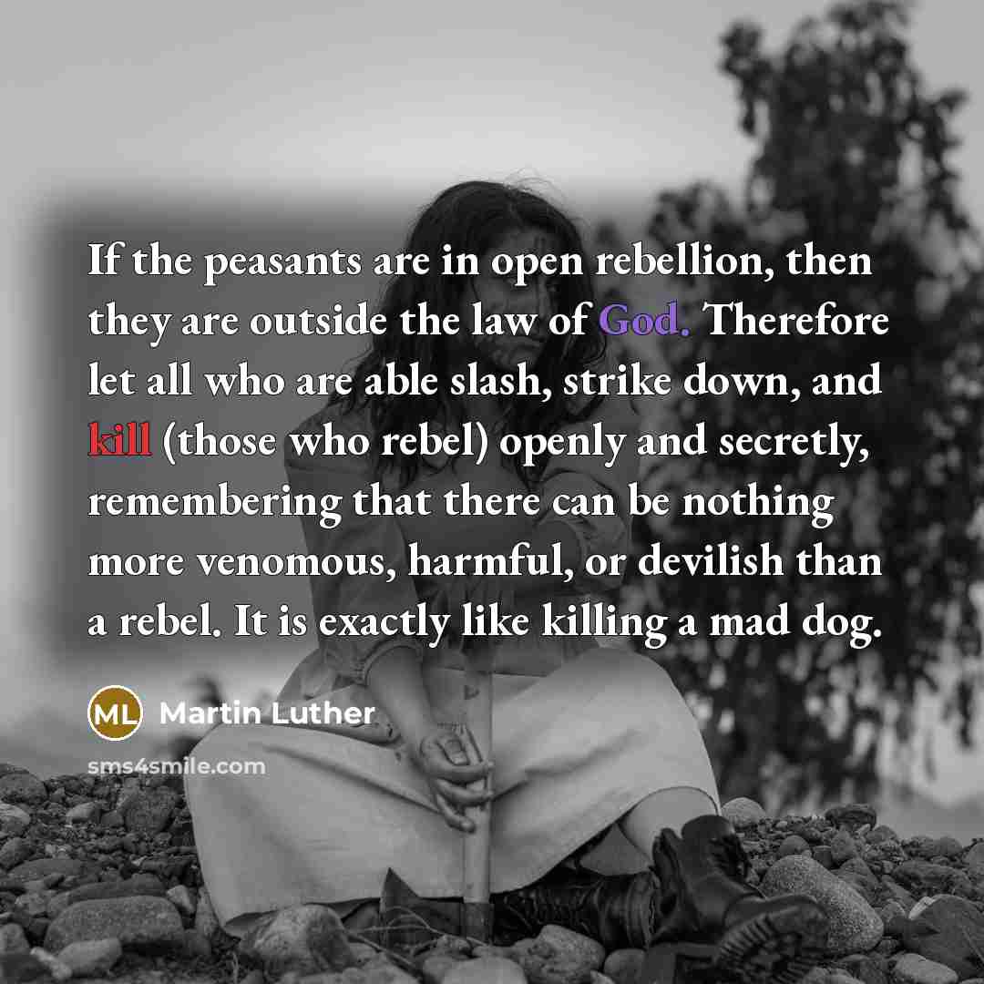 “If the peasants are in open rebellion, then they are…” quote by Martin Luther