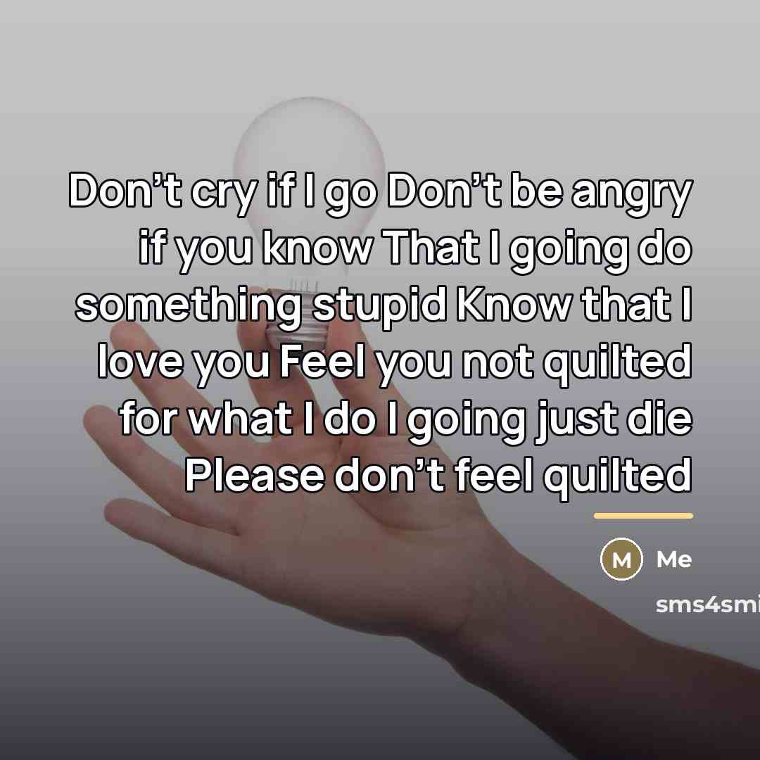 “Don't cry if I go Don't be angry if you…” quote by Me