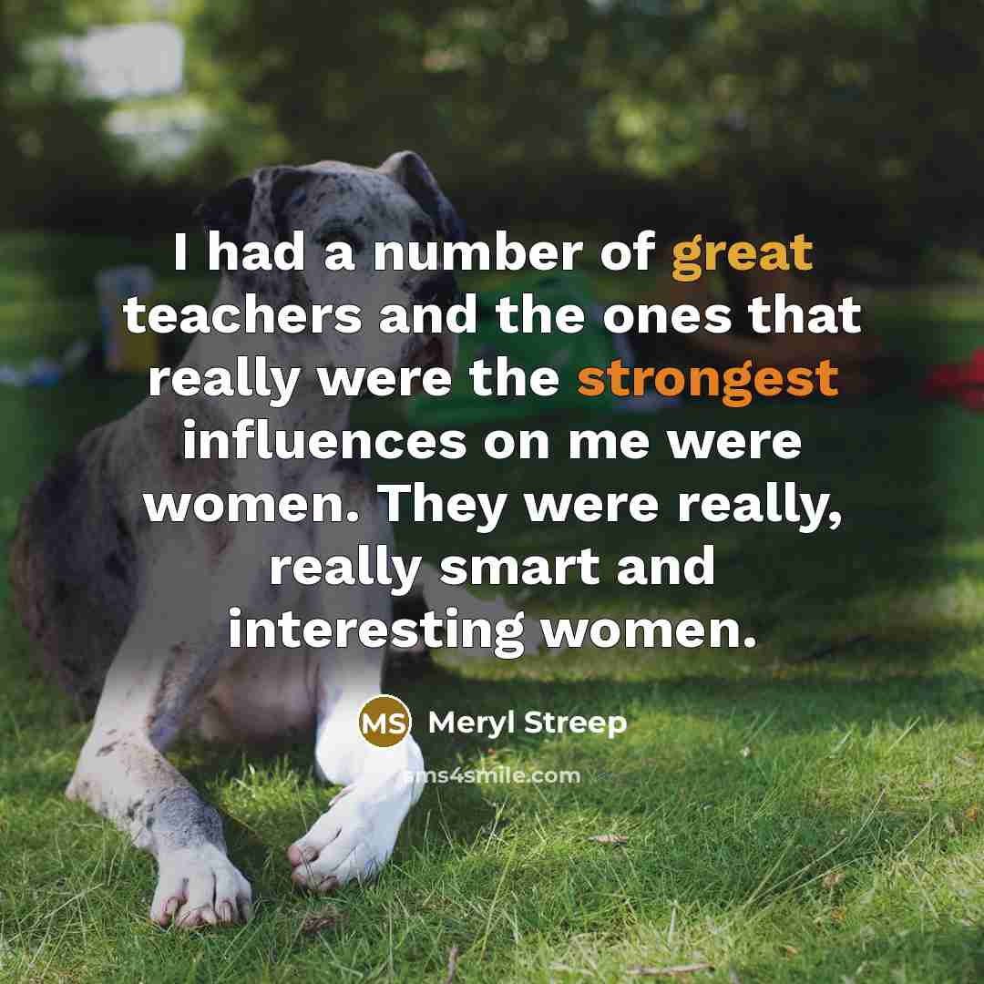 “I had a number of great teachers and the ones…” quote by Meryl Streep