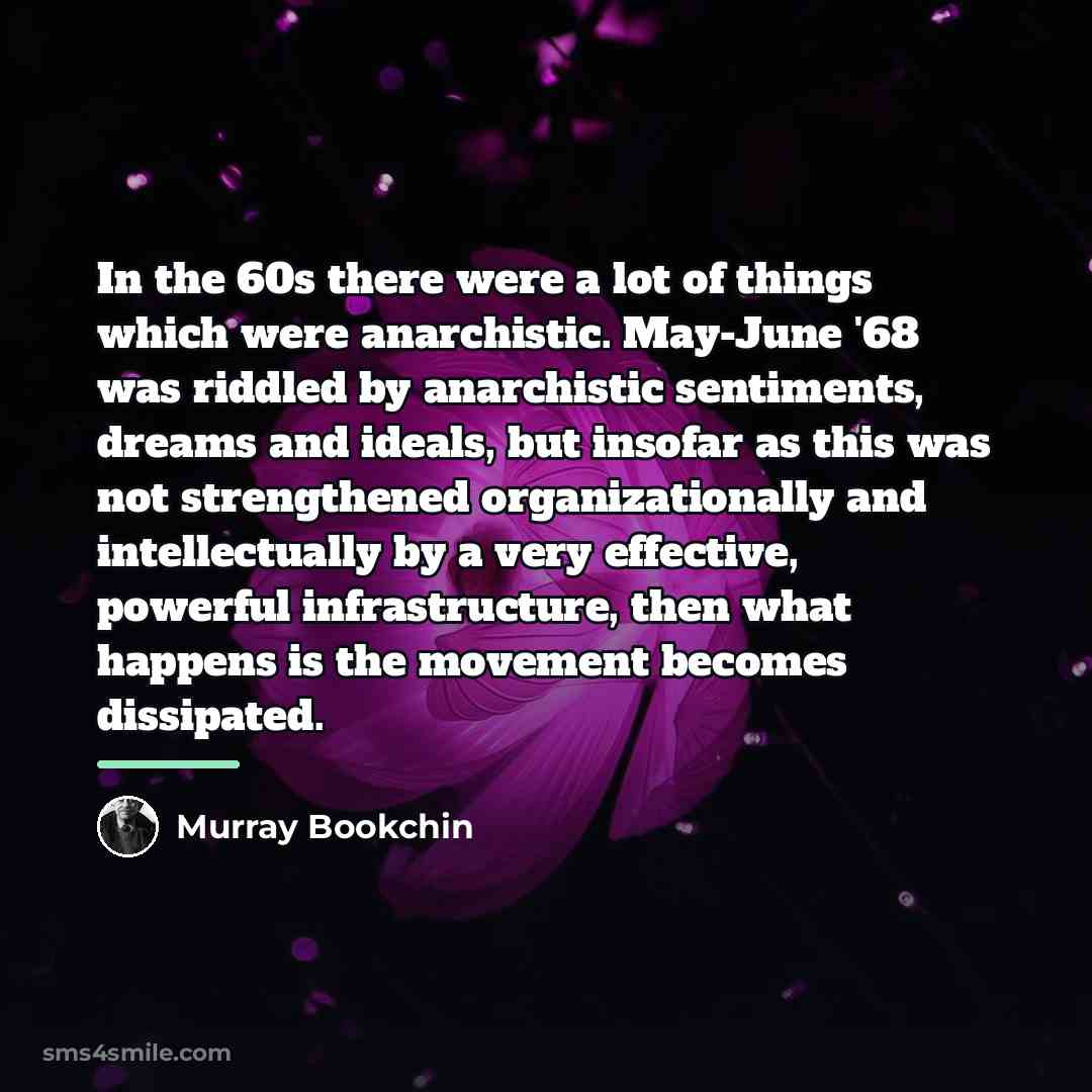 “In the 60s there were a lot of things which…” quote by Murray Bookchin