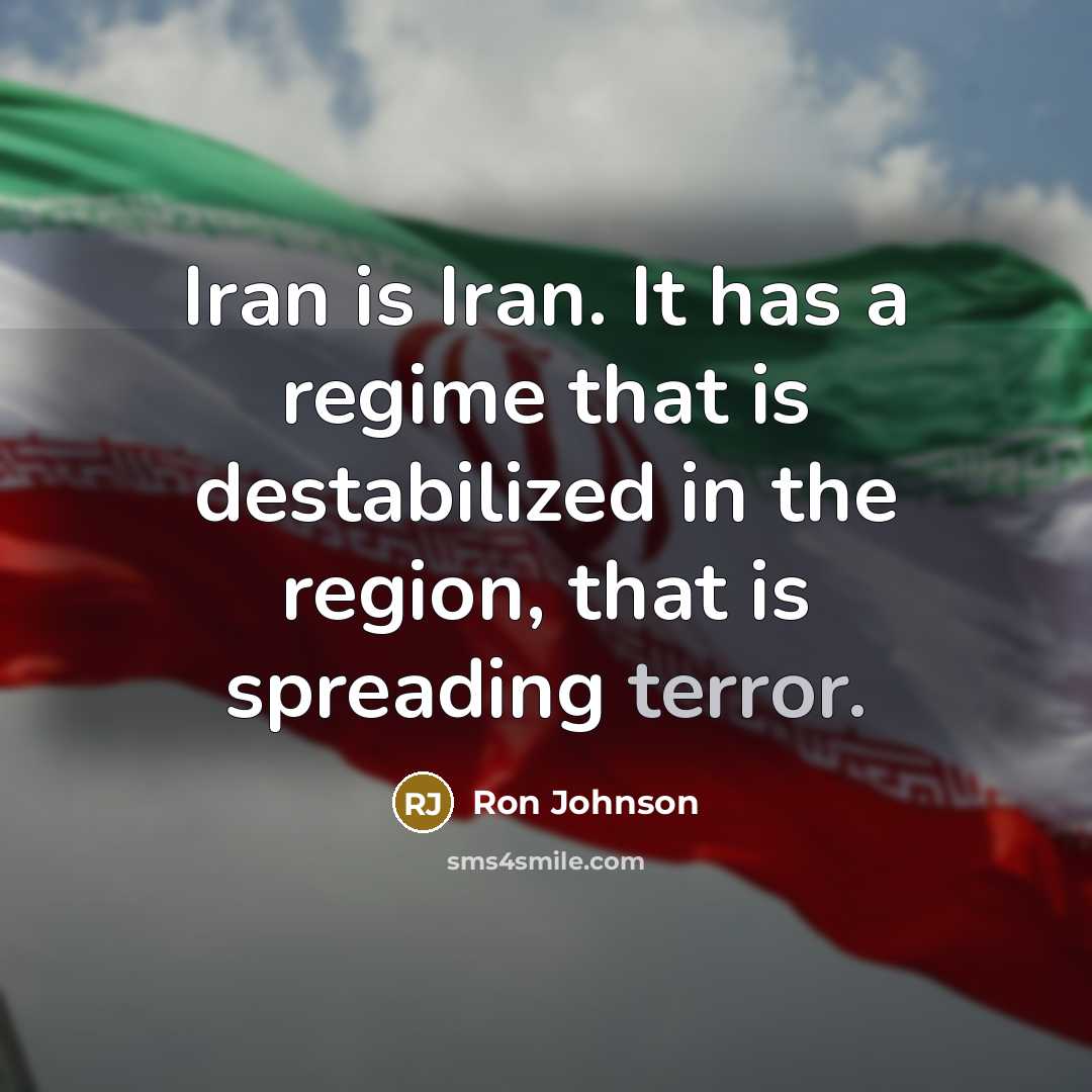 “Iran is Iran. It has a regime that is destabilized…” quote by Ron Johnson