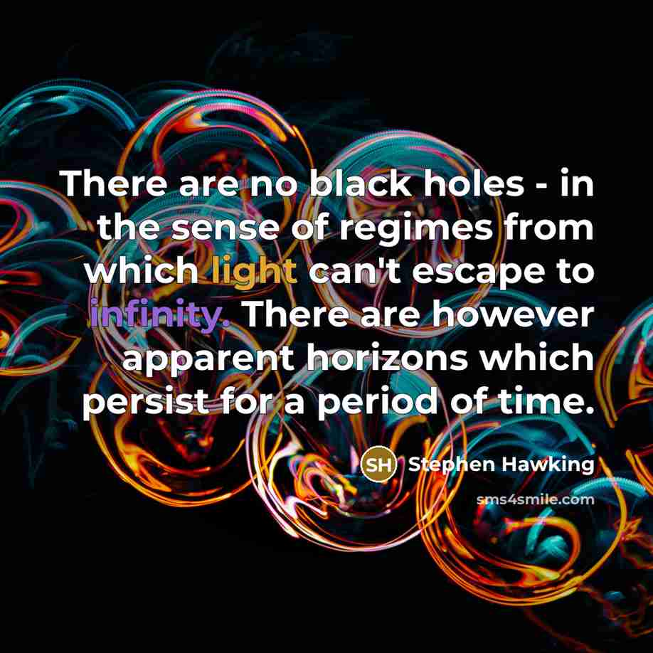 “There are no black holes - in the sense of…” quote by Stephen Hawking