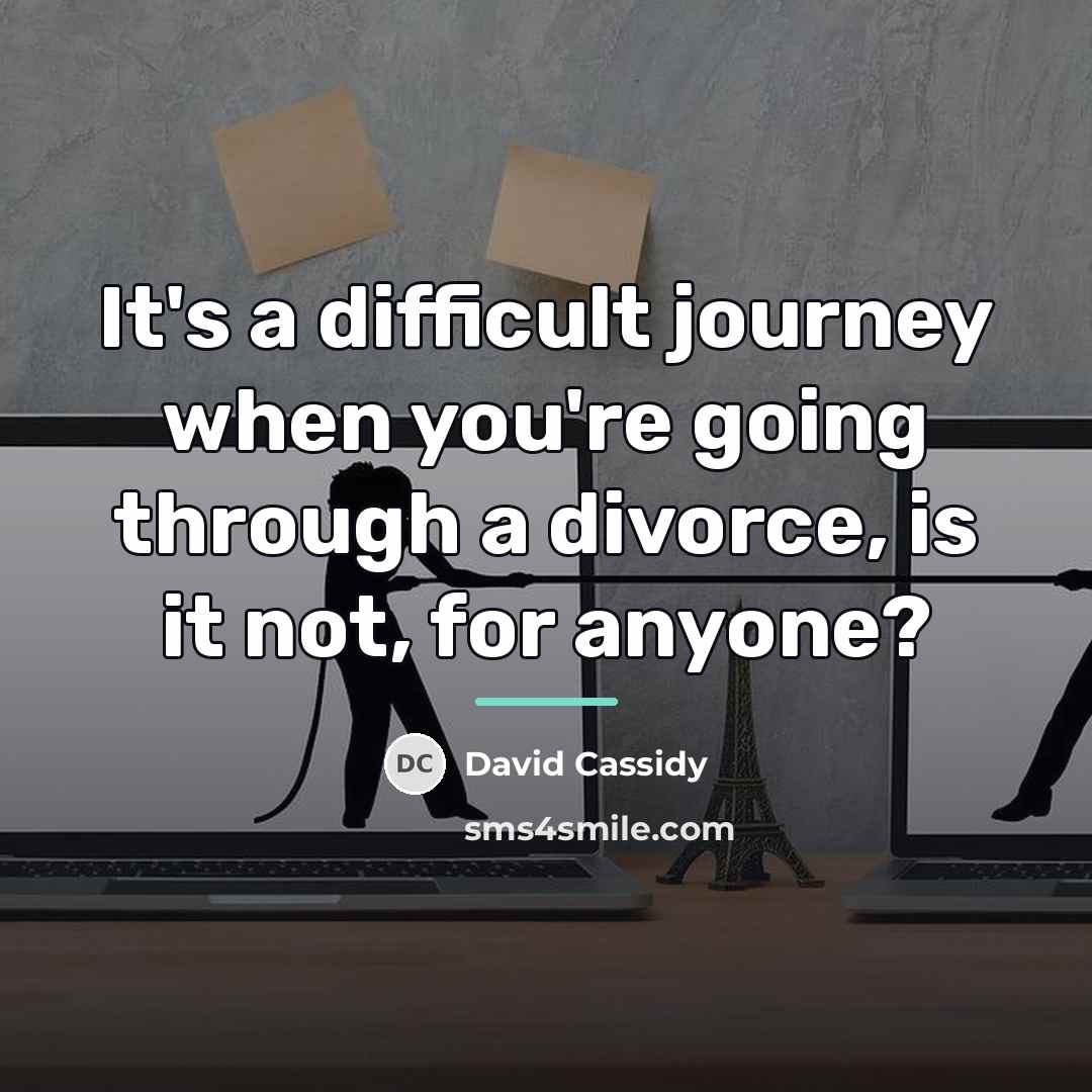 “It's a difficult journey when you're going through a divorce,…” quote by David Cassidy