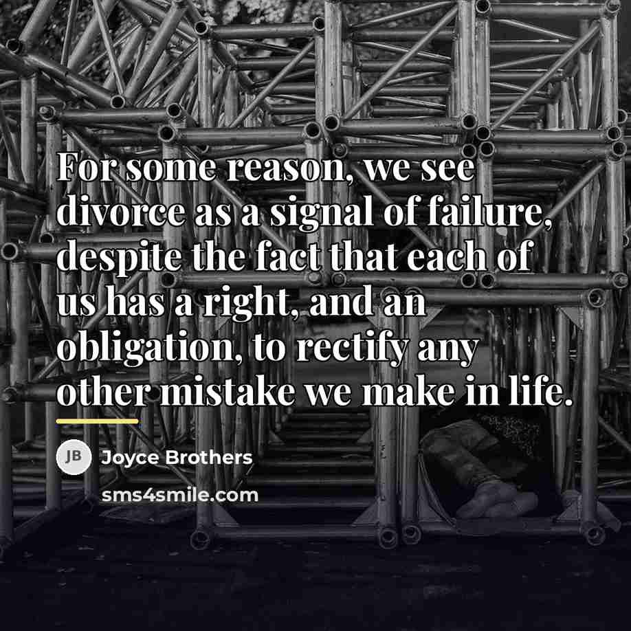 “For some reason, we see divorce as a signal of…” quote by Joyce Brothers