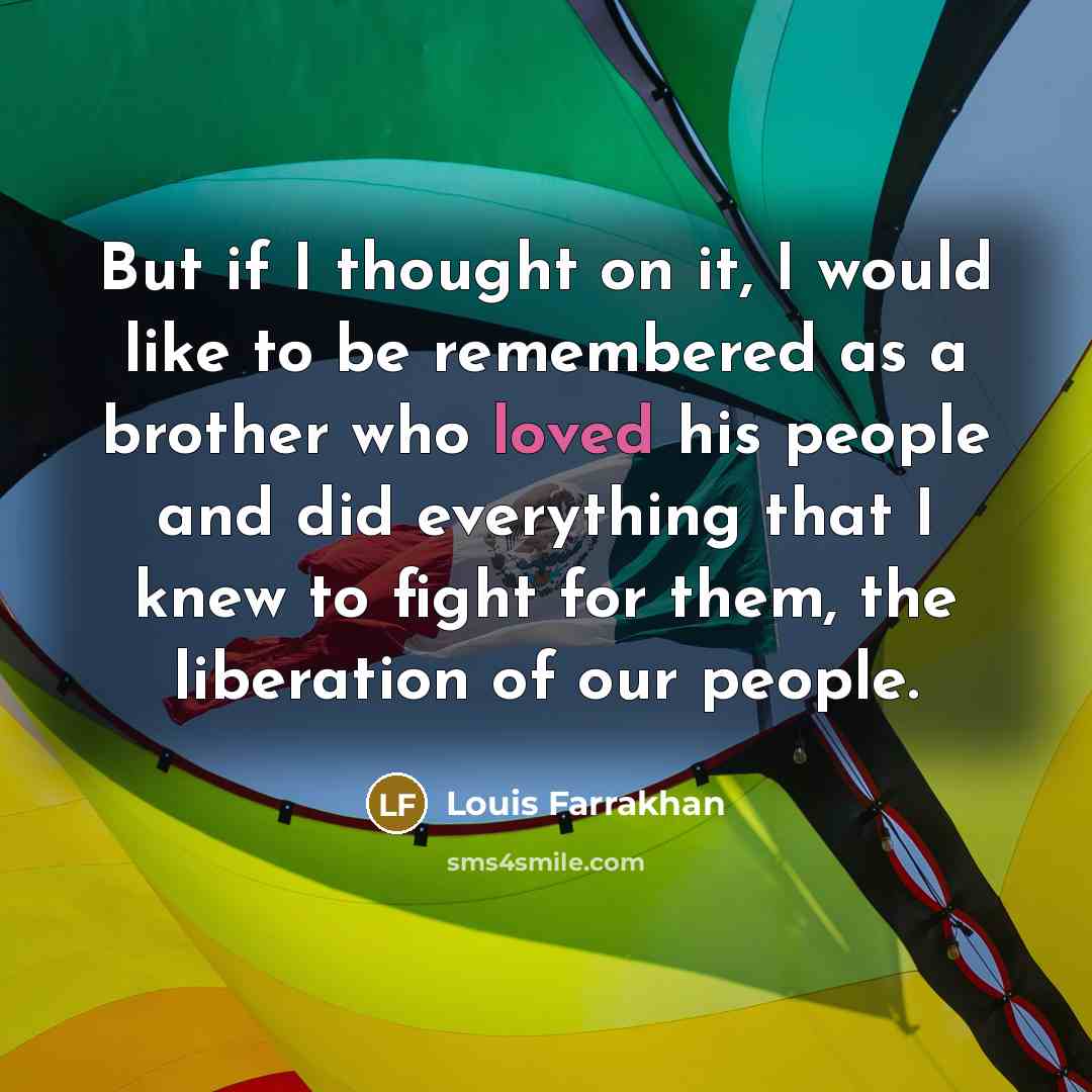 “But if I thought on it, I would like to…” quote by Louis Farrakhan