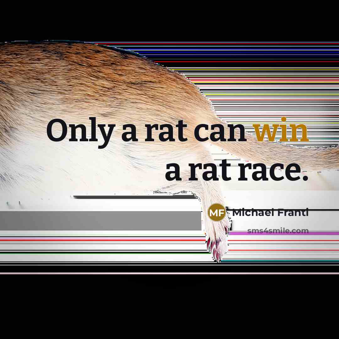 “Only a rat can win a rat race.…” quote by Michael Franti