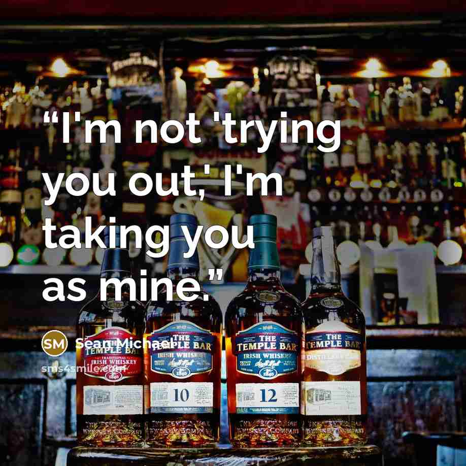 “I'm not 'trying you out,' I'm taking you as mine.” quote by Sean Michael