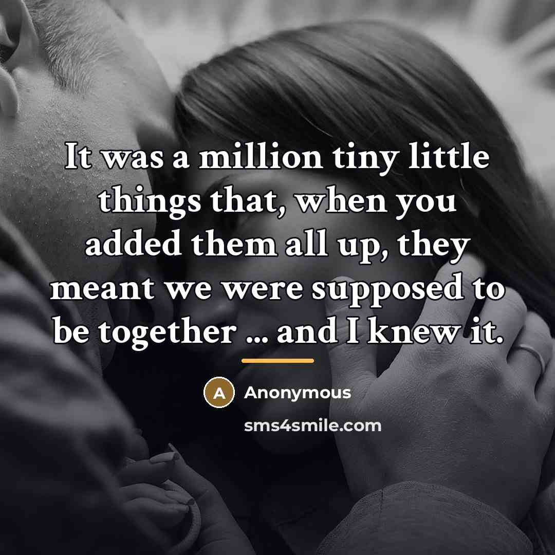 “It was a million tiny little things that, when you…” quote by Anonymous