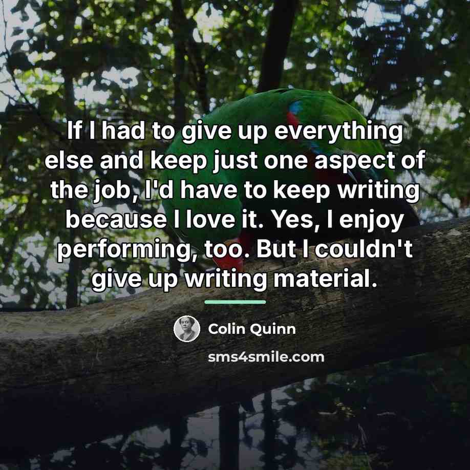 “If I had to give up everything else and keep…” quote by Colin Quinn