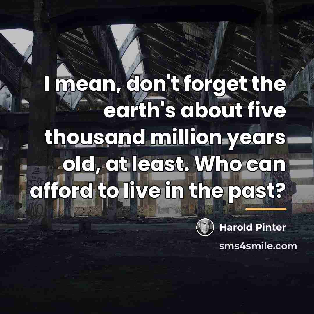 “I mean, don't forget the earth's about five thousand million…” quote by Harold Pinter