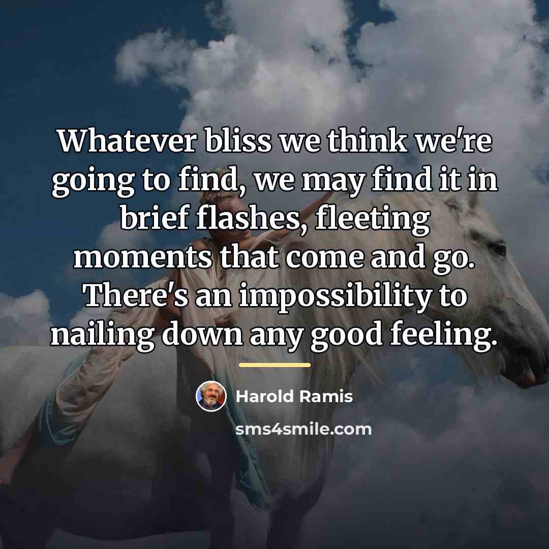 “Whatever bliss we think we're going to find, we may…” quote by Harold Ramis