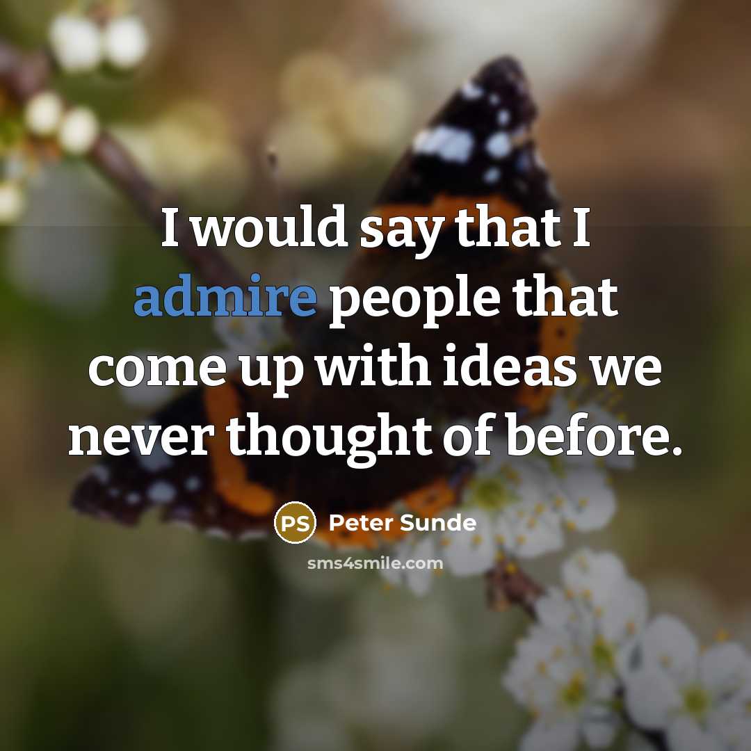 “I would say that I admire people that come up…” quote by Peter Sunde