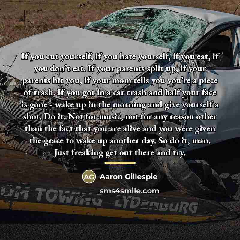 “If you cut yourself, if you hate yourself, if you…” quote by Aaron Gillespie