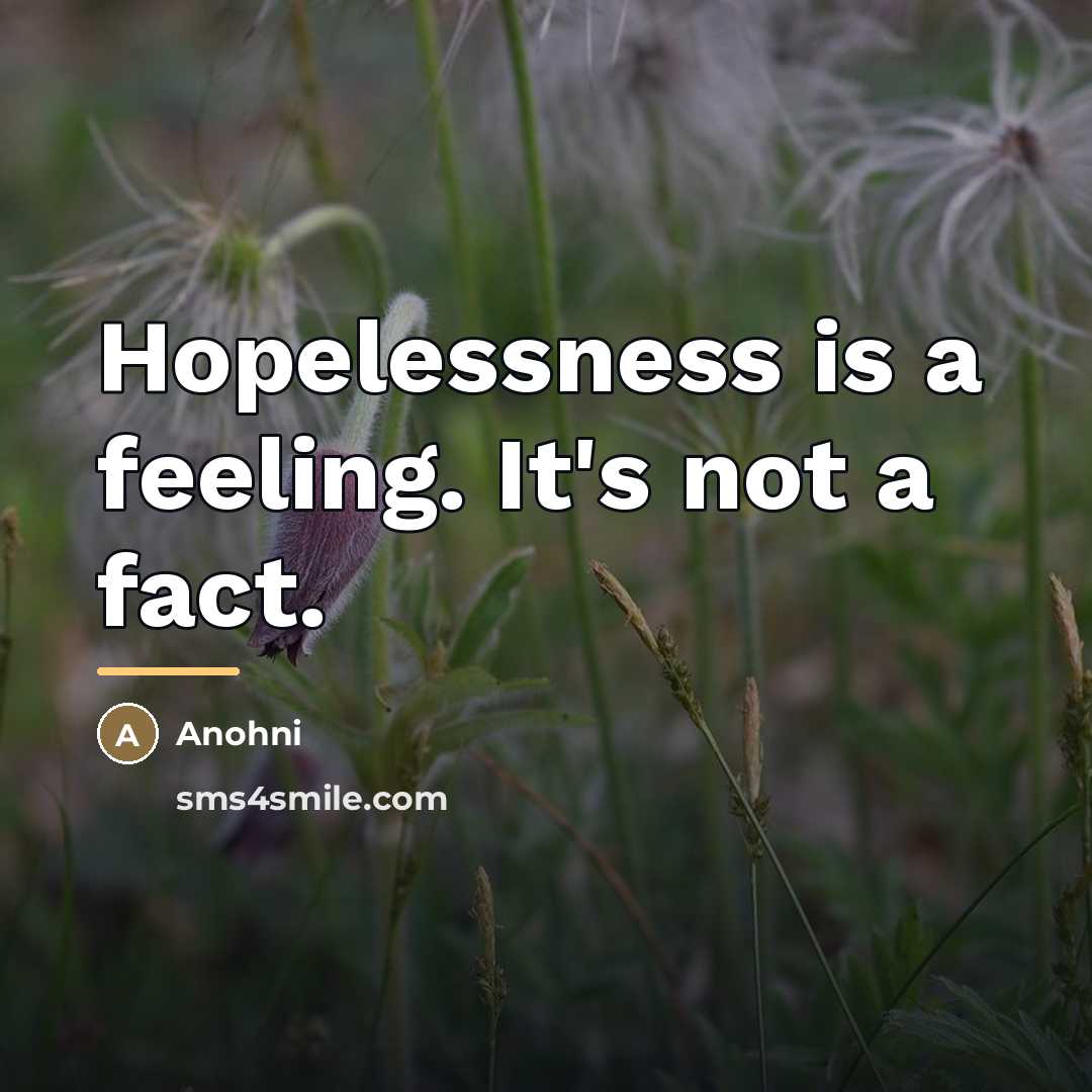 “Hopelessness is a feeling. It's not a fact.…” quote by Anohni