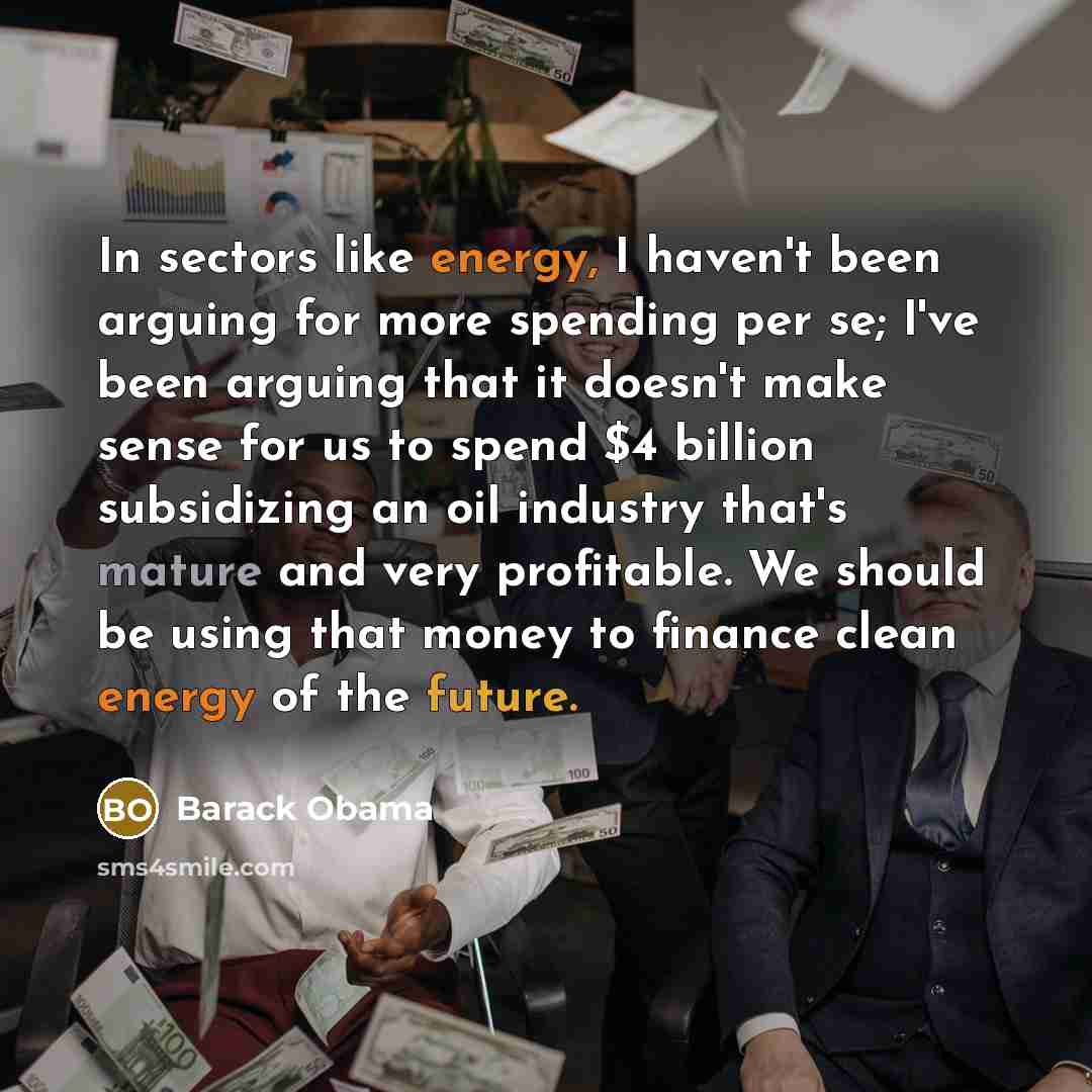 “In sectors like energy, I haven't been arguing for more…” quote by Barack Obama