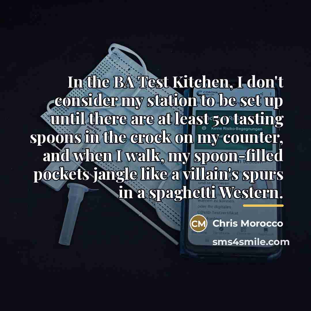 “In the BA Test Kitchen, I don't consider my station…” quote by Chris Morocco