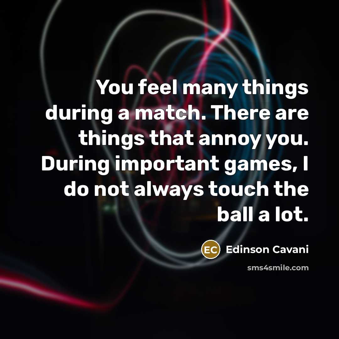 “You feel many things during a match. There are things…” quote by Edinson Cavani