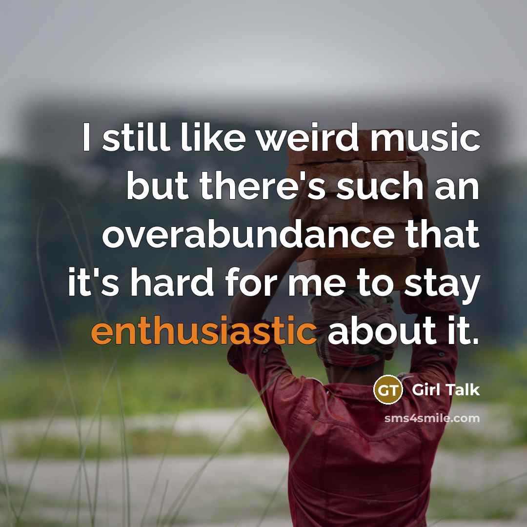 “I still like weird music but there's such an overabundance…” quote by Girl Talk