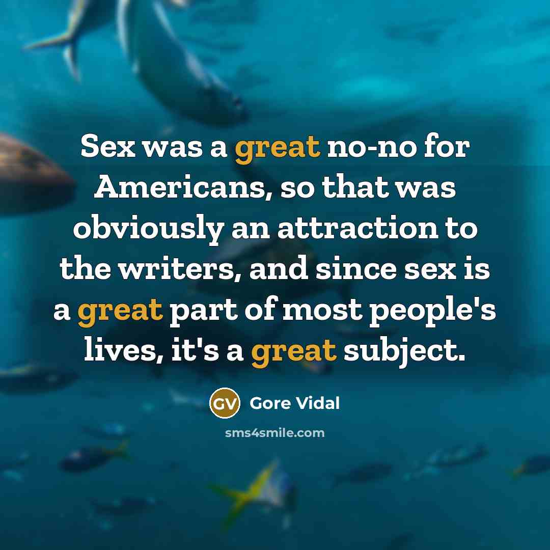 “Sex was a great no-no for Americans, so that was…” quote by Gore Vidal