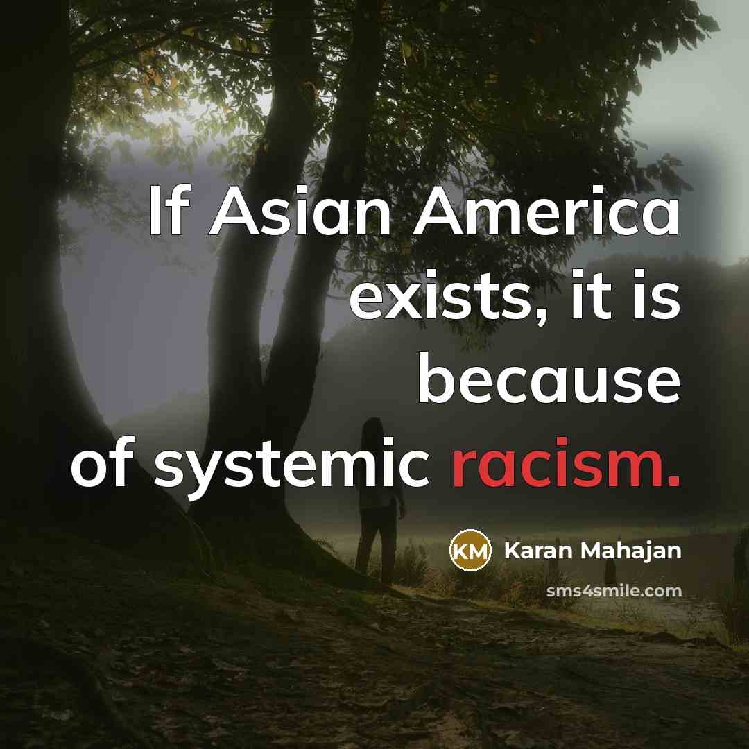 “If Asian America exists, it is because of systemic racism.…” quote by Karan Mahajan