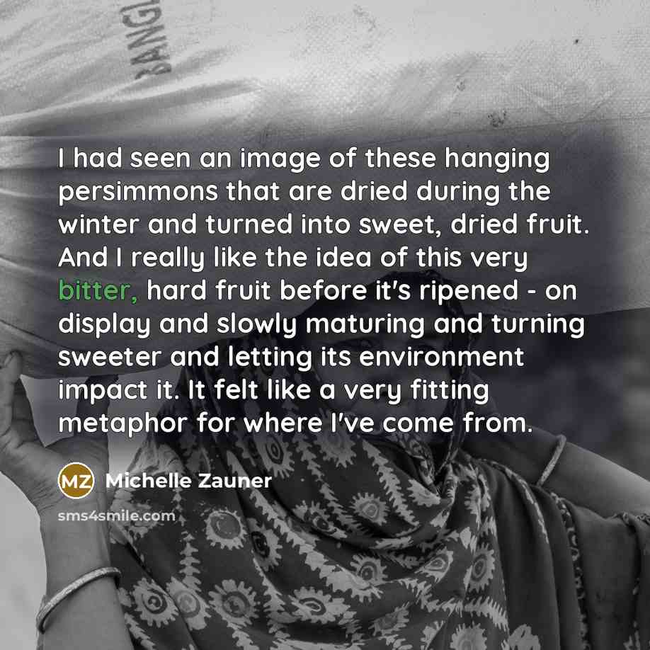 “I had seen an image of these hanging persimmons that…” quote by Michelle Zauner