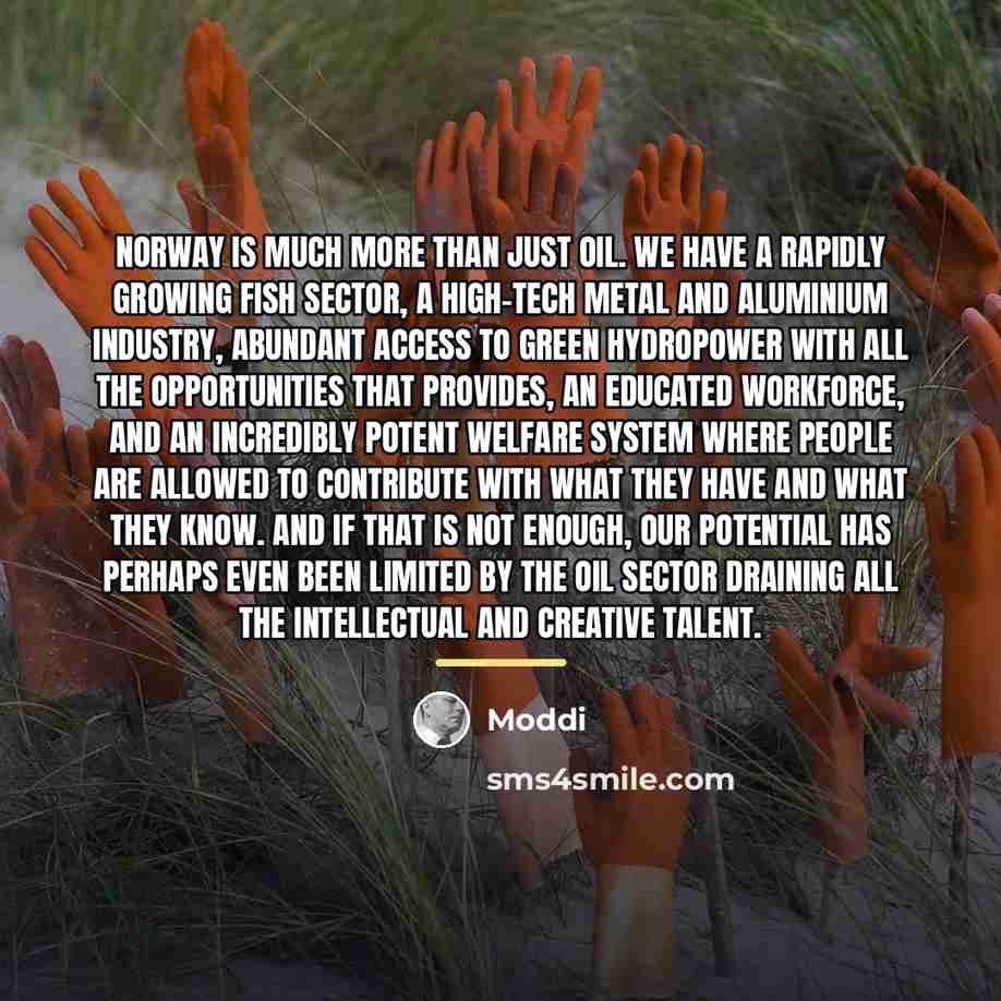 “Norway is much more than just oil. We have a…” quote by Moddi