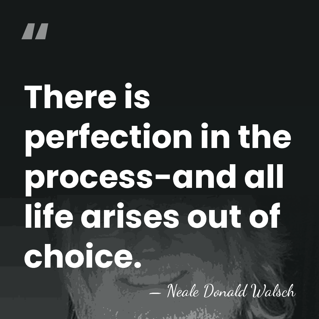 There is perfection in the process-and all life arises out of choice. - Neale Donald Walsch