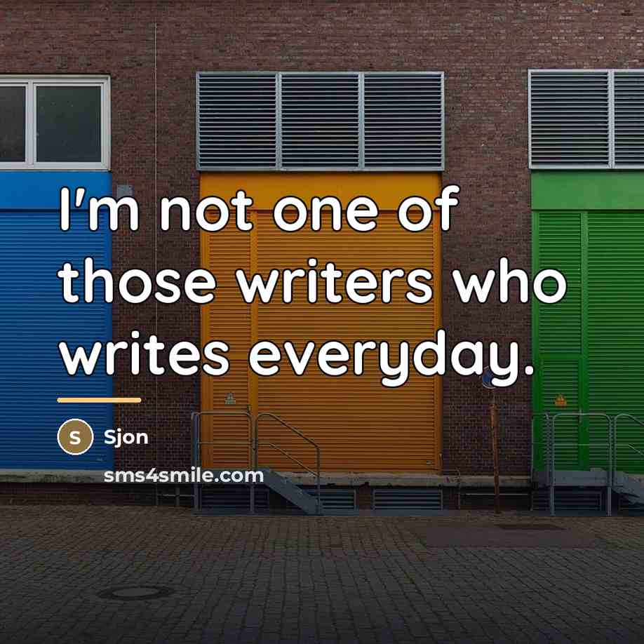 “I'm not one of those writers who writes everyday.…” quote by Sjon
