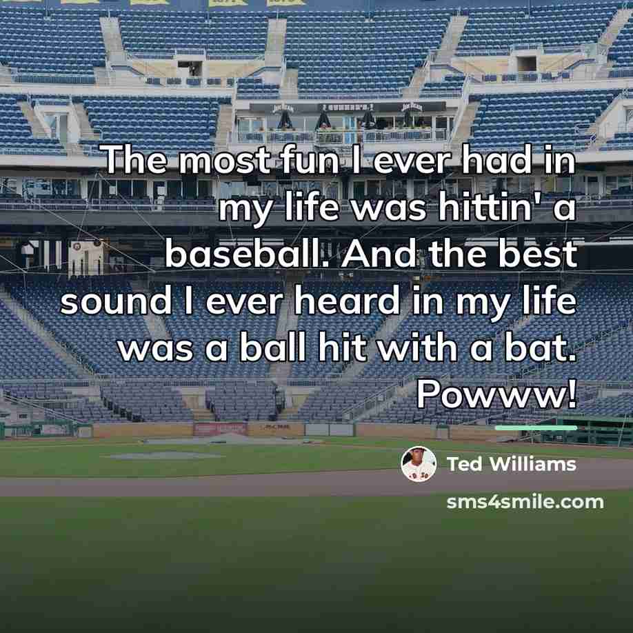 “The most fun I ever had in my life was…” quote by Ted Williams