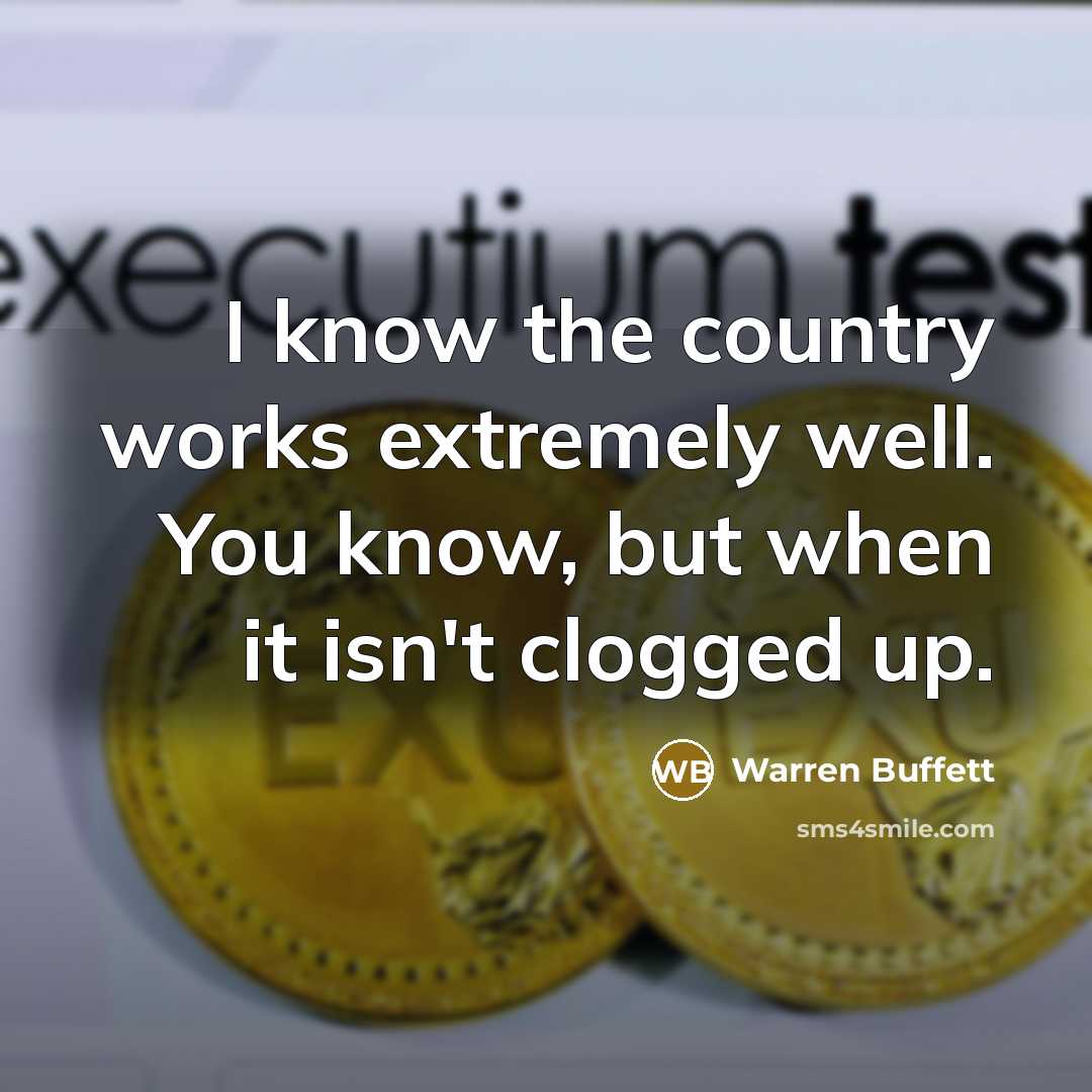 “I know the country works extremely well. You know, but…” quote by Warren Buffett