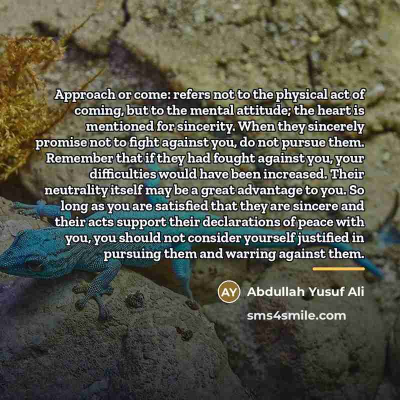 “Approach or come: refers not to the physical act of…” quote by Abdullah Yusuf Ali