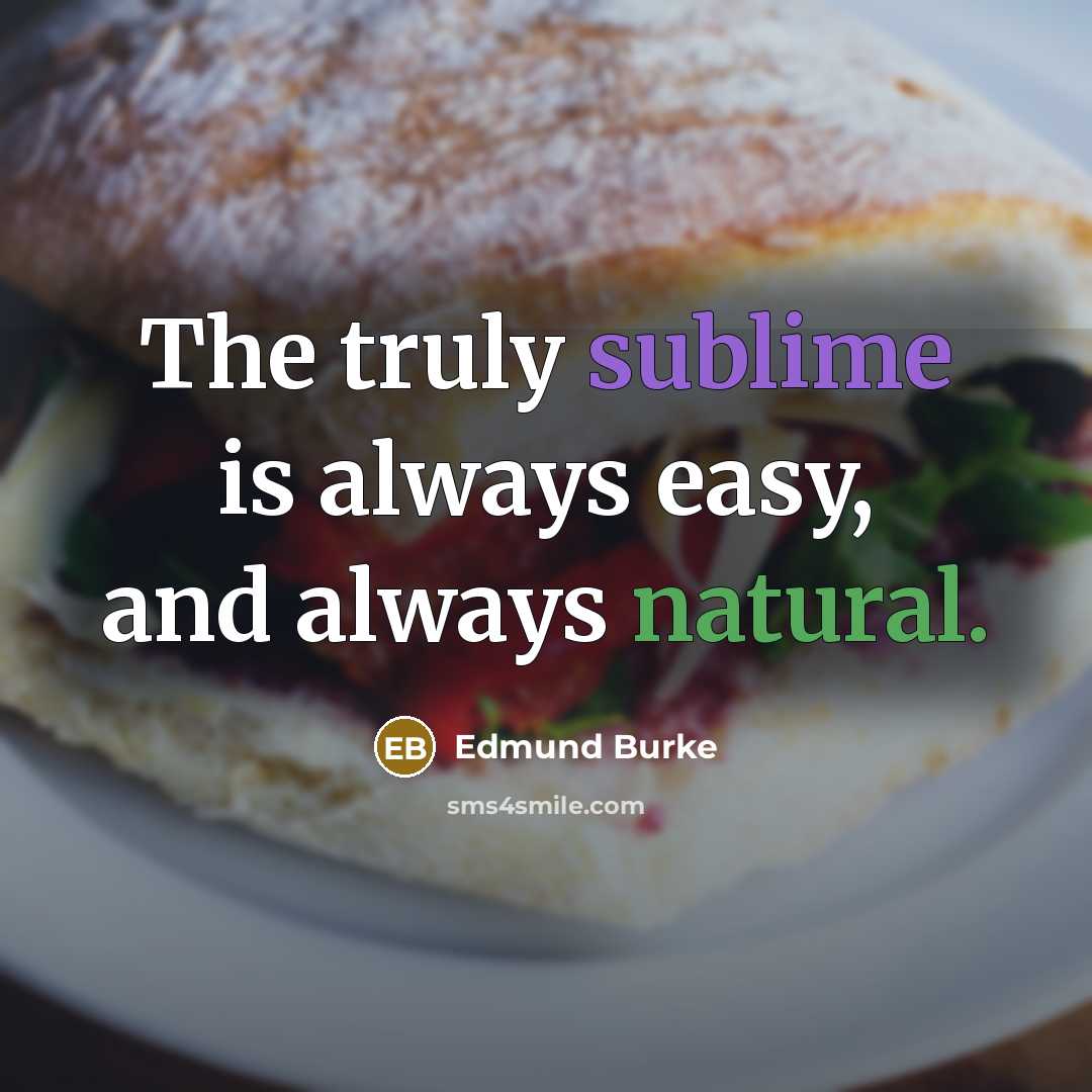 “The truly sublime is always easy, and always natural.…” quote by Edmund Burke