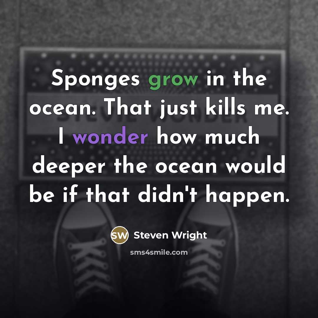 “Sponges grow in the ocean. That just kills me. I…” quote by Steven Wright