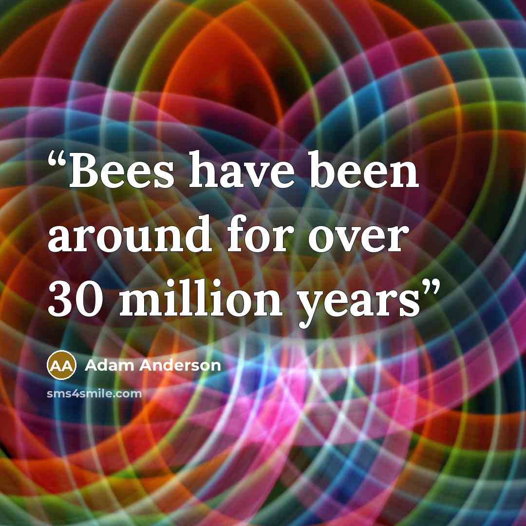 “Bees have been around for over 30 million years” quote by Adam Anderson