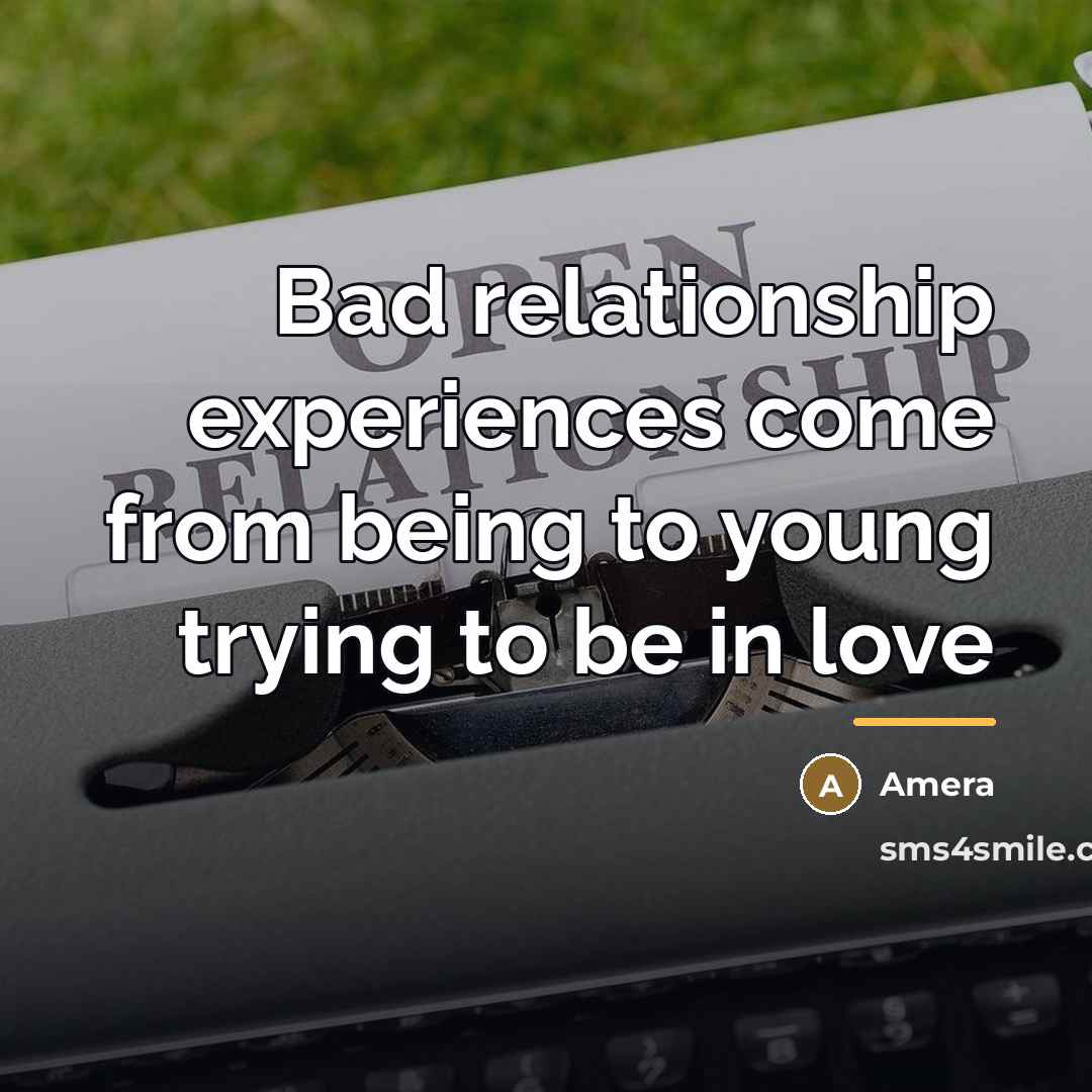 “Bad relationship experiences come from being to young trying to…” quote by Amera