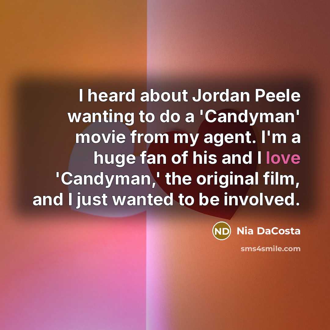 “I heard about Jordan Peele wanting to do a 'Candyman'…” quote by Nia DaCosta