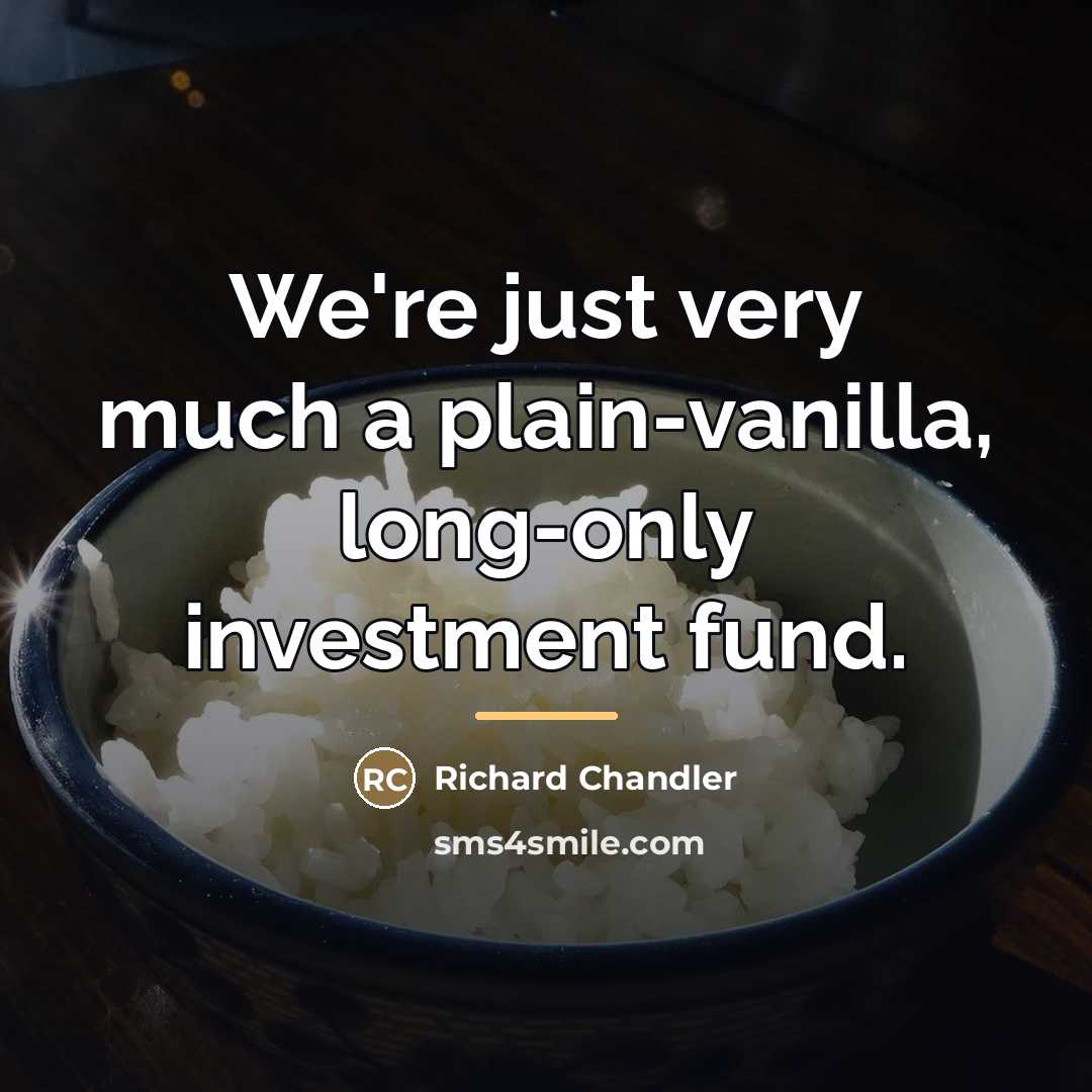 “We're just very much a plain-vanilla, long-only investment fund.…” quote by Richard Chandler