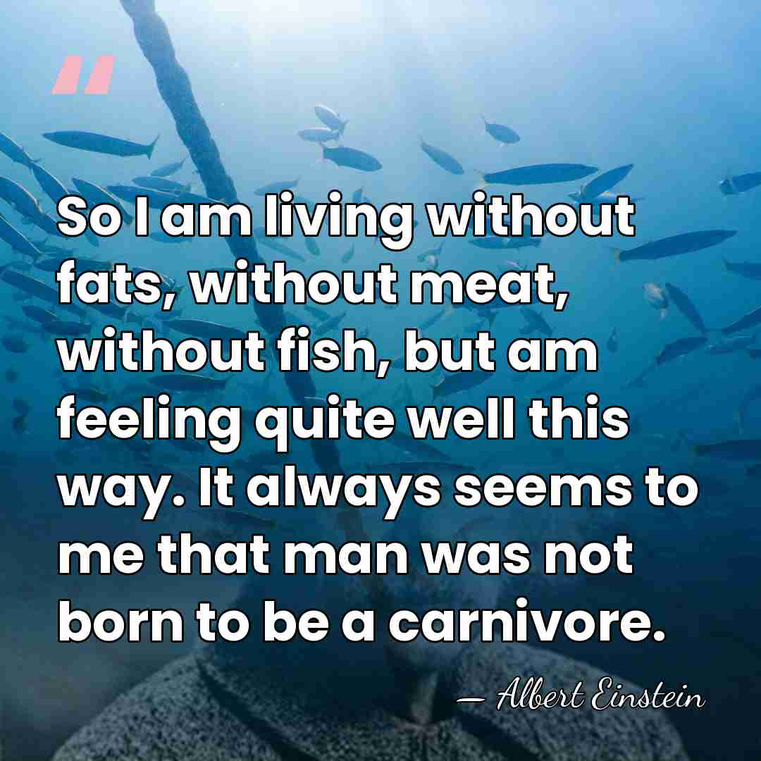 So I am living without fats, without meat, without fish, but am&hellip; - Albert Einstein
