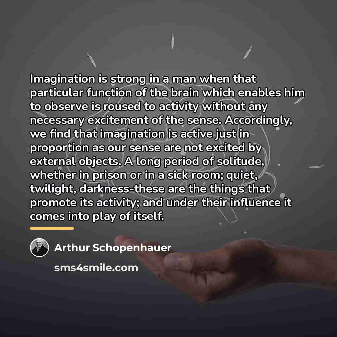 “Imagination is strong in a man when that particular function…” quote by Arthur Schopenhauer